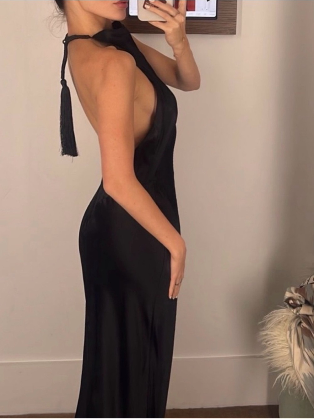 REFORMATION Bianca Silk Dress in Black 6